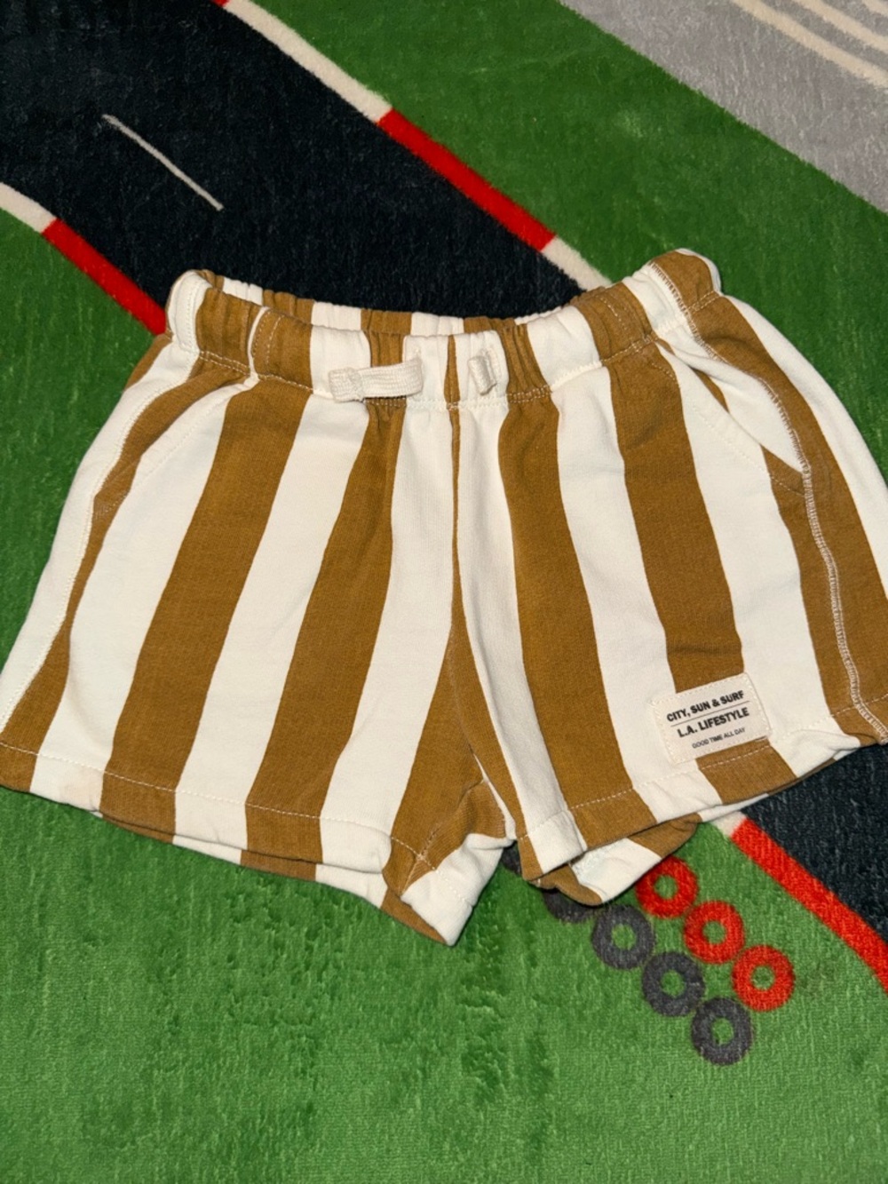 Zara Brown & White Striped Kids Shorts